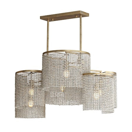 Maxim Lighting Fontaine 6-Light Linear Pendant, Golden Silver 22466WWDGS